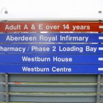 Aberdeen Royal Infirmary wayfinding sign