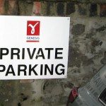 Genesis private parking car park sign