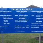 Vinyl lettering sign for Westhill Trinity Church
